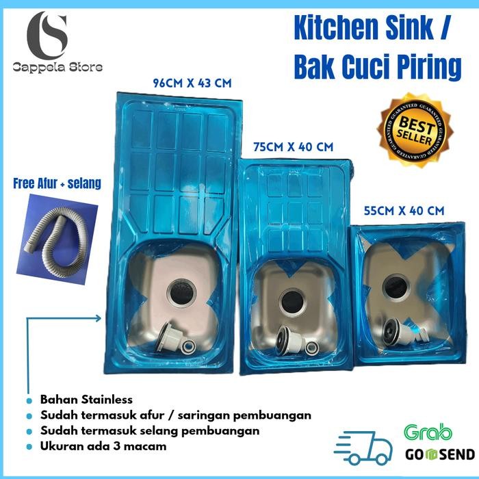 PREMIUM Bak Cuci Piring Stainless Ukuran 100 + Afur