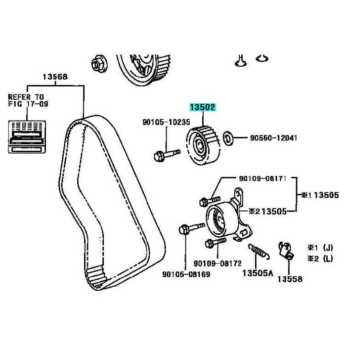 13503-54030 Gigi Idler Timing Belt Kijang Diesel Original Toyota