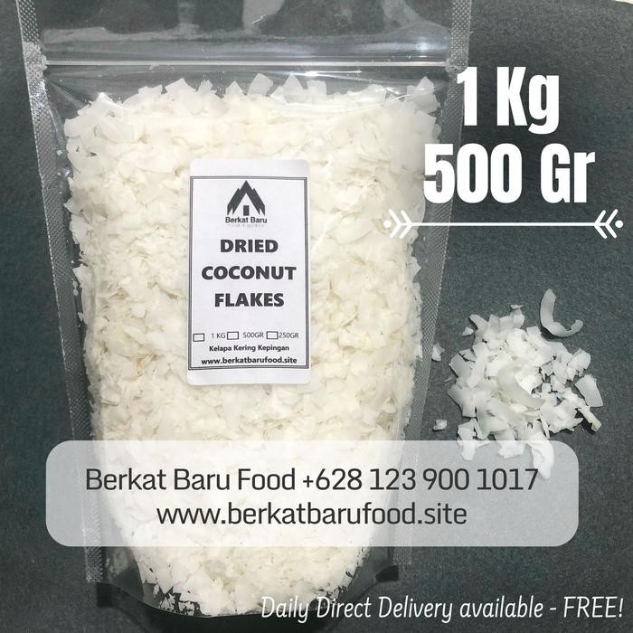 

PREMIUM Organic Coconut Flakes 1 kg 500 gr 250 gr Kelapa Keping Kering