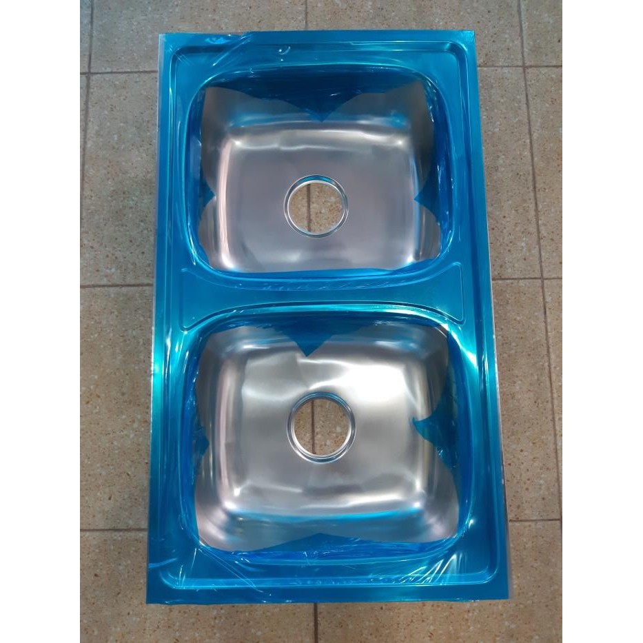 PREMIUM Sink Stainless Wastafel Bak Cuci Piring 2 Lobang 8048 Berikut AFUR