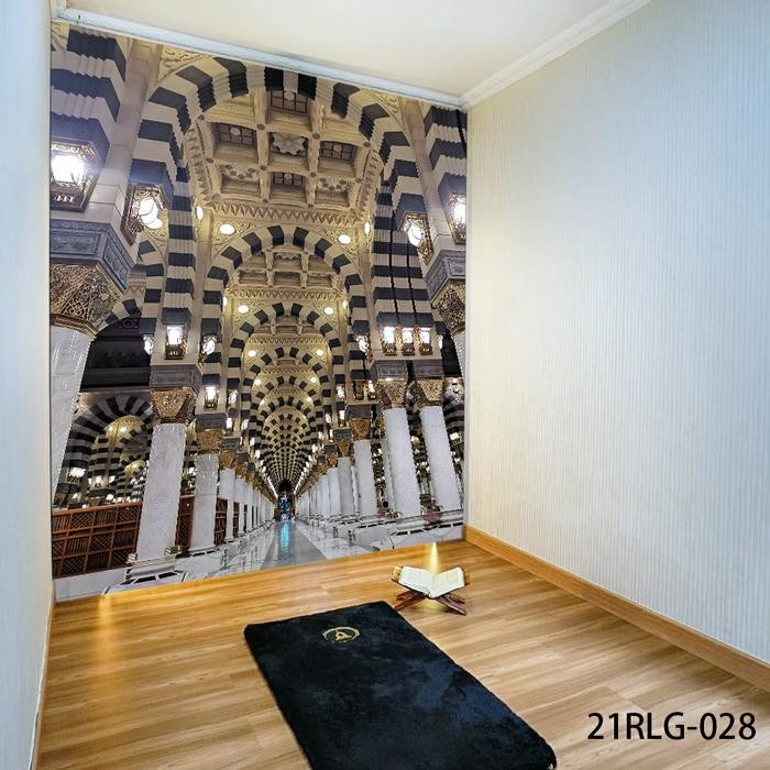 PREMIUM Wallpaper Dinding 3D Custom Islami Tiang Masjid Nabawi (21RLG-028)