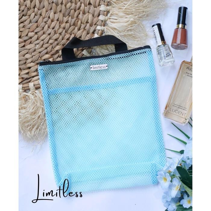 PREMIUM Pouch Bag Alat Mandi Bahan Jaring/Tas Serbaguna Organizer Pria Wanita