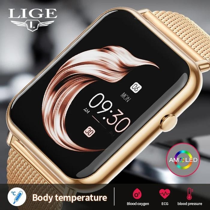Lige Fashion Smart Watch Ladies Body Temperature Sports Fitness Watch