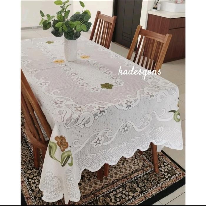 PREMIUM TAPLAK MEJA MAKAN PERSEGI PANJANG 6-8 KURSI CLASSIC VINTAGE Taplak Meja