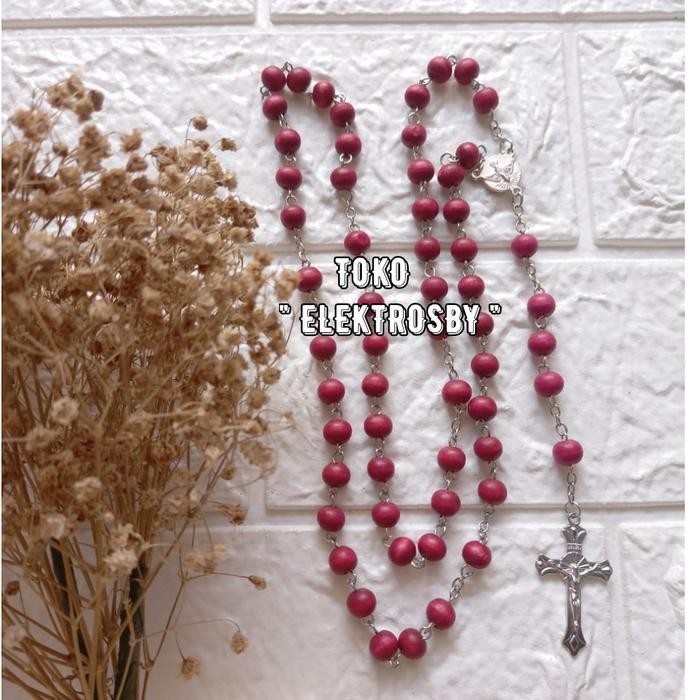 Kalung Rosario Biji Merah "Asli Yerusalem" Hand Carry Terlaris