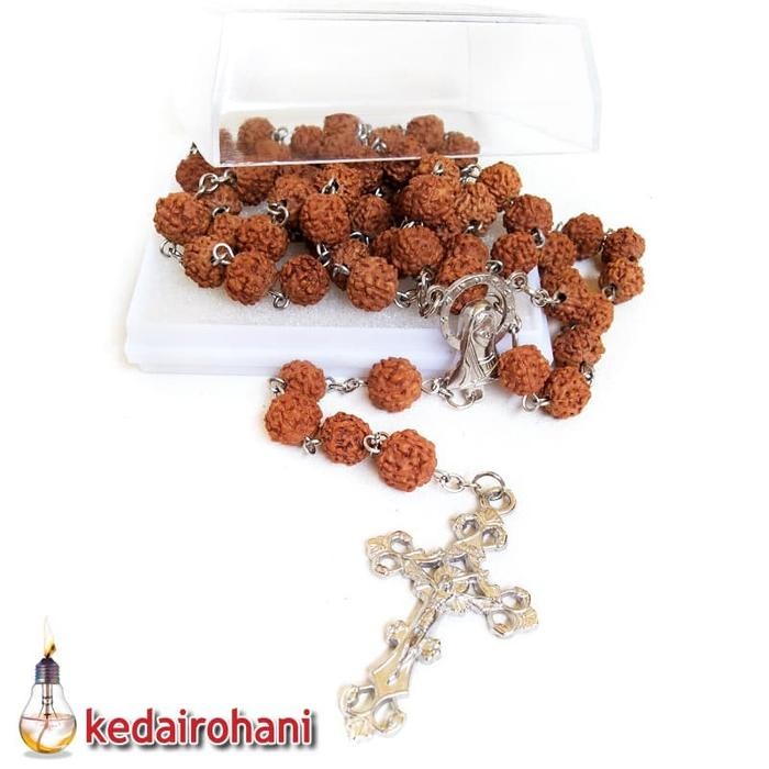 Kalung Rosario Manik Genitri Ganitri Jenitri Rudraksha Rangkai Kawat Terlaris