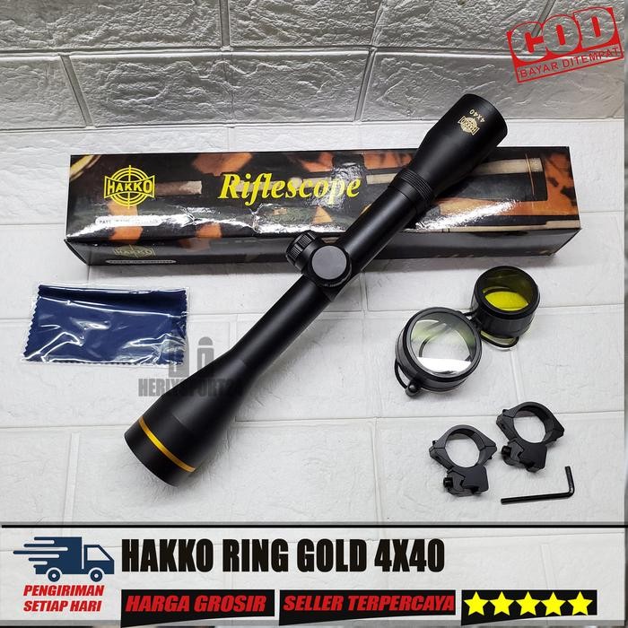 HARGA DISKON TELESCOPE HAKKO 4X40 HAKKO RING GOLD 4X40 HAKO 4X40 FIX ZOOM TERMURAH