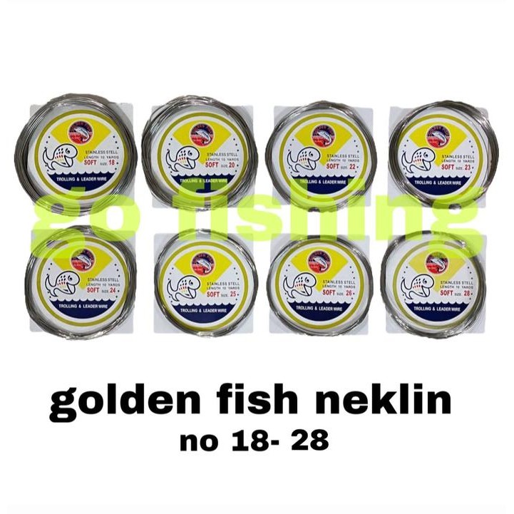 Kawat / Wire Soft Golden Fish Neklin - Ukuran dari No. 18 - 28
