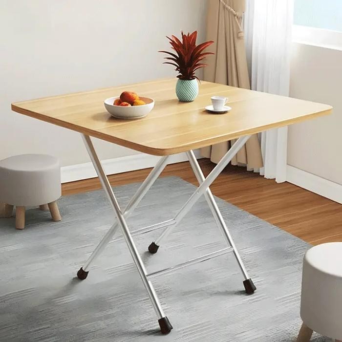 Mehaa Meja Lipat Serbaguna 80X80 Dan 60X40 Plastik Furniture Bulat Besi