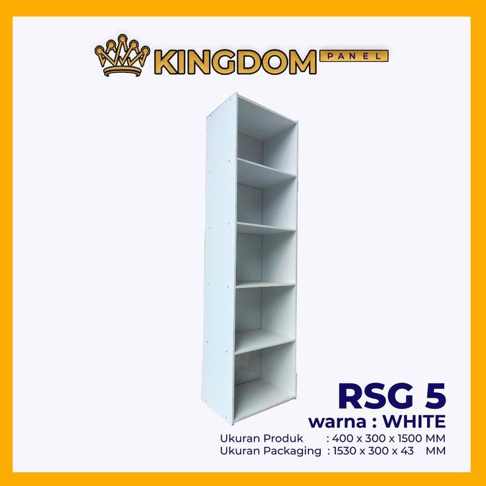 Rak Buku Kayu Susun 5 Serbaguna