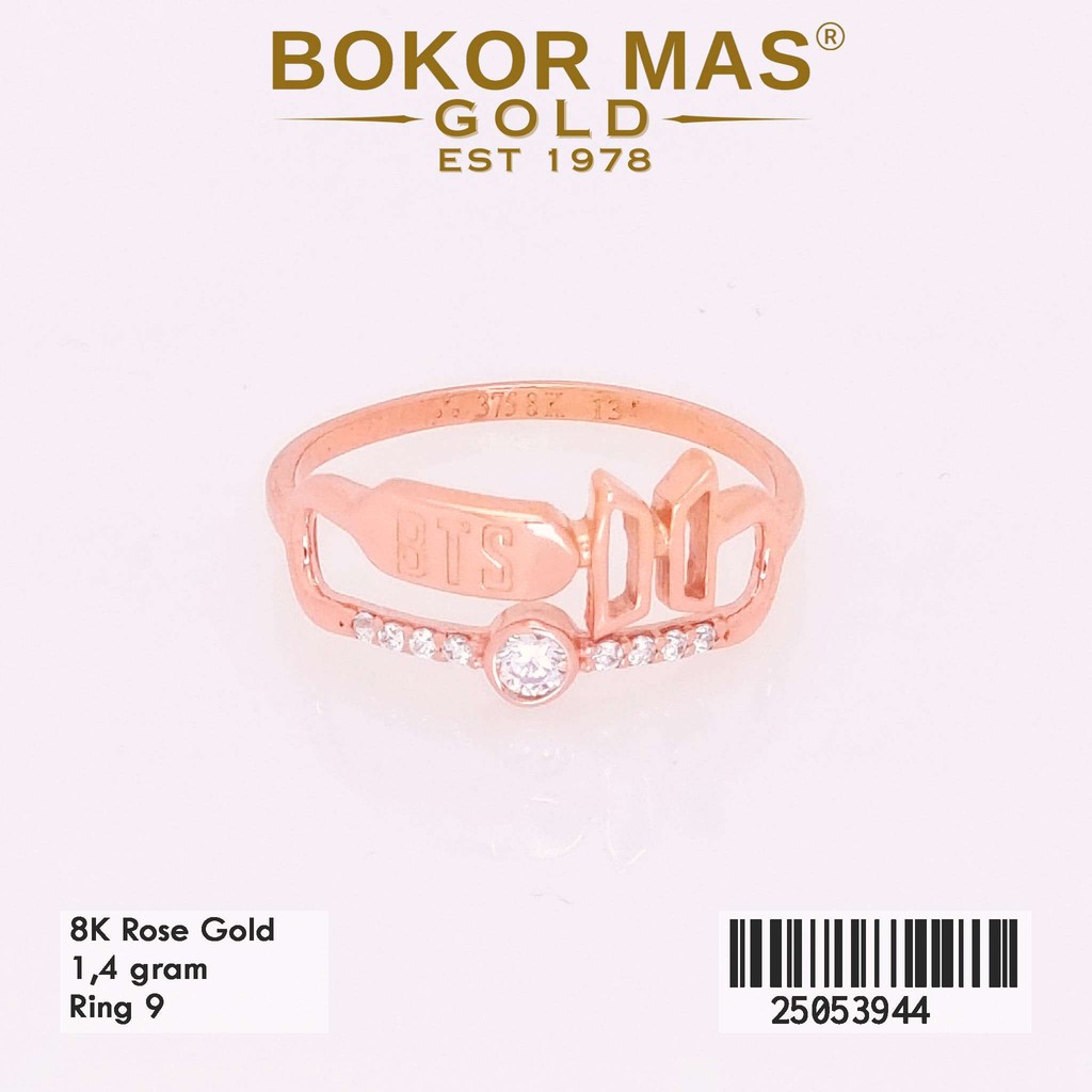 BokorMas Gold Cincin Variasi BTS Permata Emas Asli Kadar 8K 25053944
