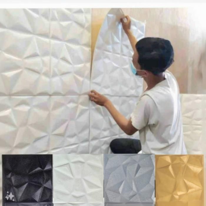 Wallpaper Dinding 3D Wallpaper Foam Wallfoam Diamond