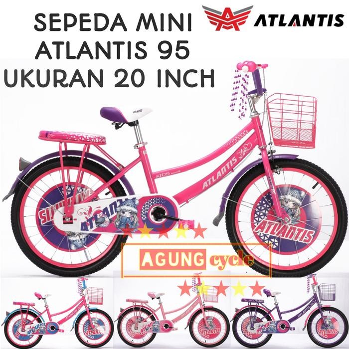 SEPEDA MINI VELION ATLANTIS 20 INCH CTB ANAK PEREMPUAN KERANJANG BONCENGAN
