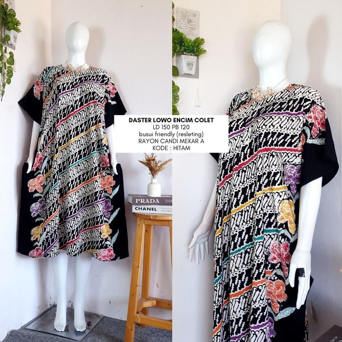 daster lowo encim LD 140-160 busui friendly daster batik kelelawar cap encim rayon candi mekar Bumil