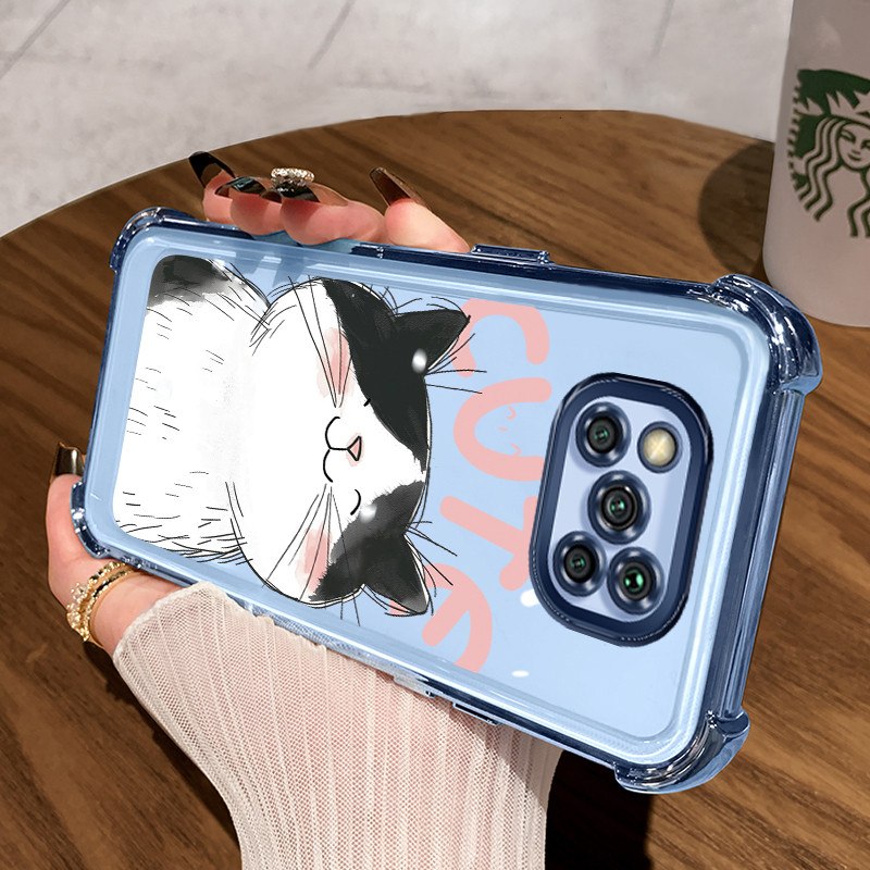Casing Hp untuk Xiaomi POCO X3 POCO X3 NFC POCO X3 Pro Case Kucing lucu Kasing Glitter Perlindungan 