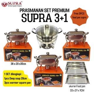 Prasmanan set premium supra 3+1 Free food pan supra 3pcs