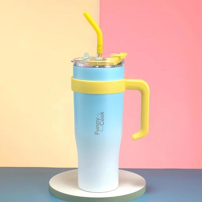 Funnycook Stainless Tumbler 1200 (Ml) Hot And Cold Bpa Free Botol Minum Tumbler 1.2 Liter Bebas Bpa