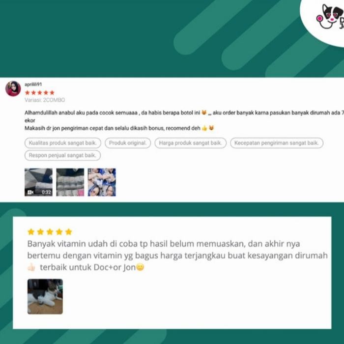 PAKET COMBO VITAMIN KUCING ANJING DR DOCTOR JON IMUNITAS NAFSU MAKAN