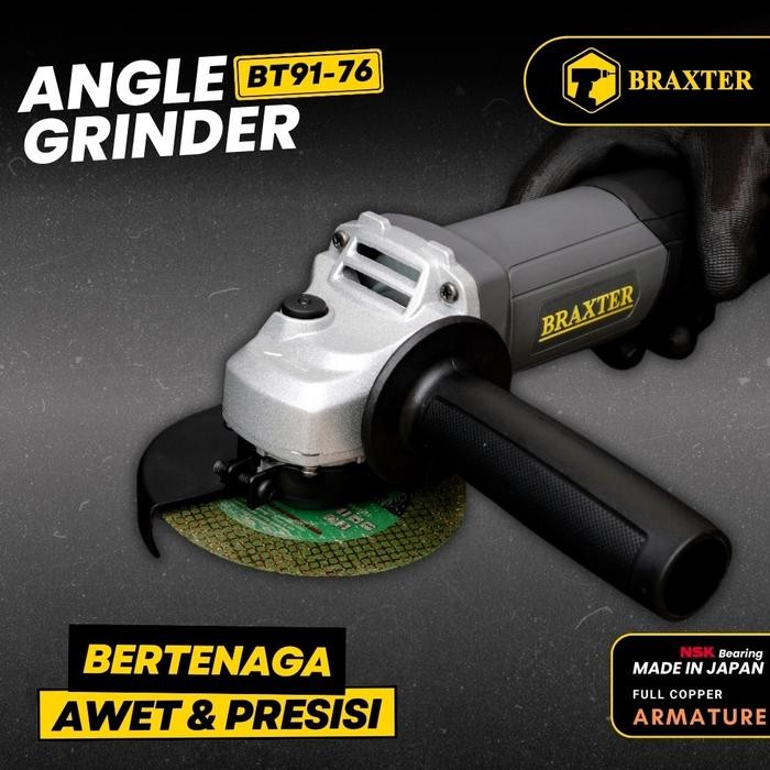 Braxter Angle Grinder Bt91-76 Gerinda Tangan Switch Belakang