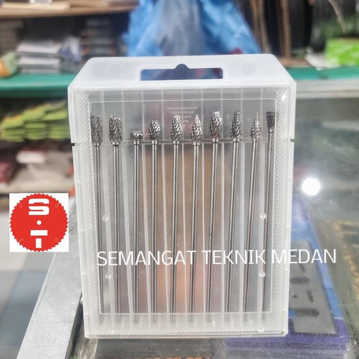 10Pcs Mata Bor Cun Tuner Cuner Tungsten Grinder Besi Panjang Set Ikura