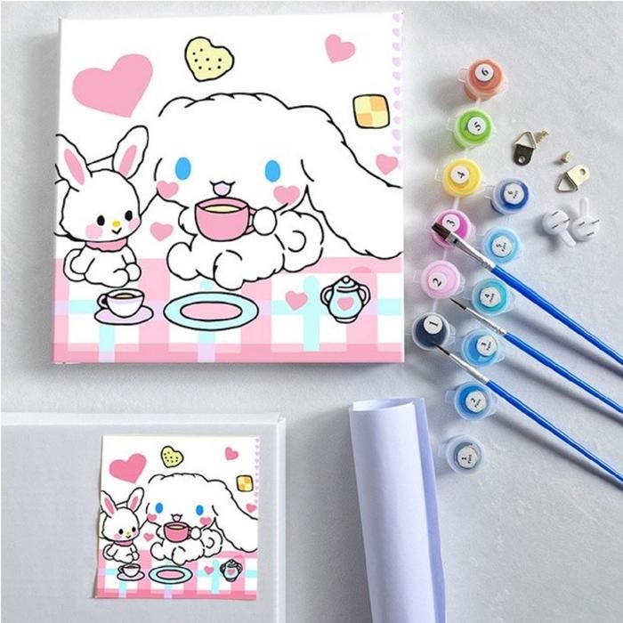 

READY STOK PAINT BY NUMBER KANVAS SIAP LUKIS UKURAN 20X20 CM / PAINTING BY NUMBER TERMASUK CAT KUAS