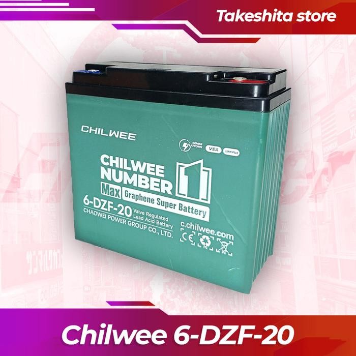 Terlaris Aki kering Sepeda Listrik CHILWEE 6-DZF-20 / 6DZF20 / 6 DZF 20 - Baterai Selis Berkualitas