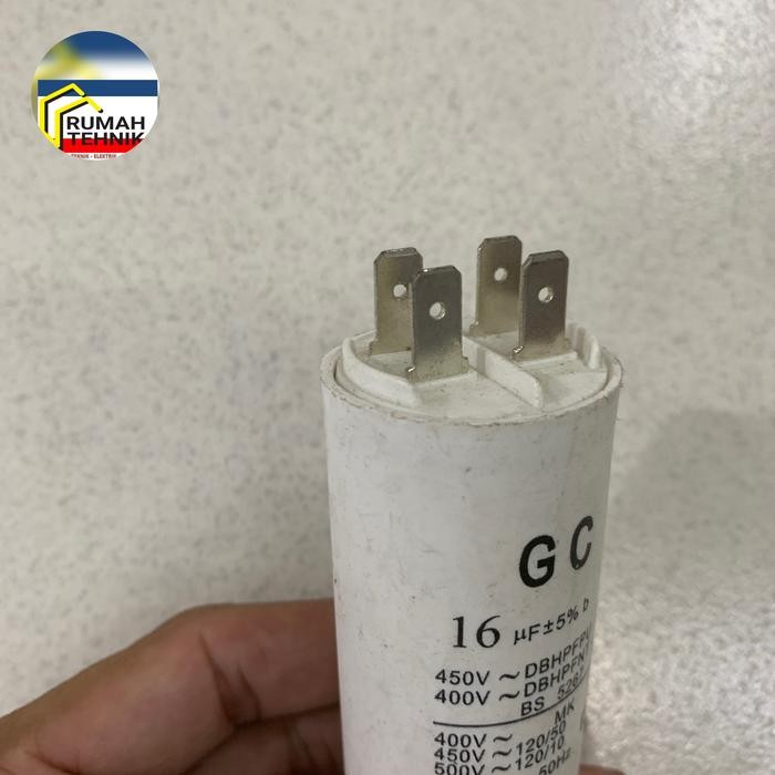 Kapasitor GC 16 uf colok kapasitor pompa air