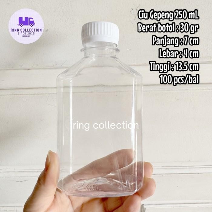 Botol Gepeng 250 ml botol CU 250 ml botol kemasan plastik 250 ml