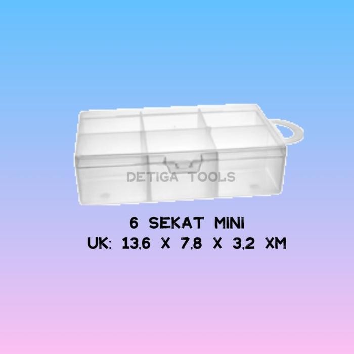 Kotak Plastik 3 & 6 Sekat Mini / 12 Sekat dengan Tutup / Kotak Manik