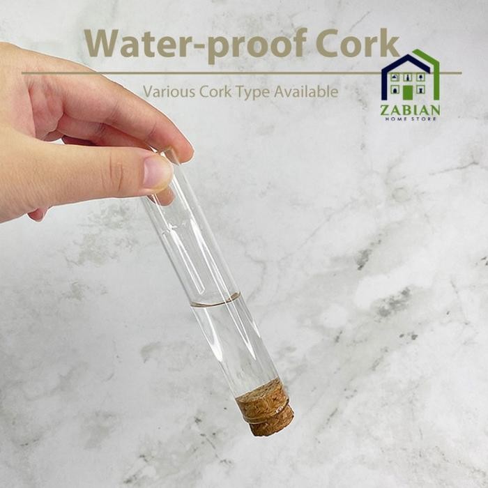 ZABIAN TABUNG REAKSI TUTUP KAYU TUBE KACA UNTUK SOUVENIR DEKORASI