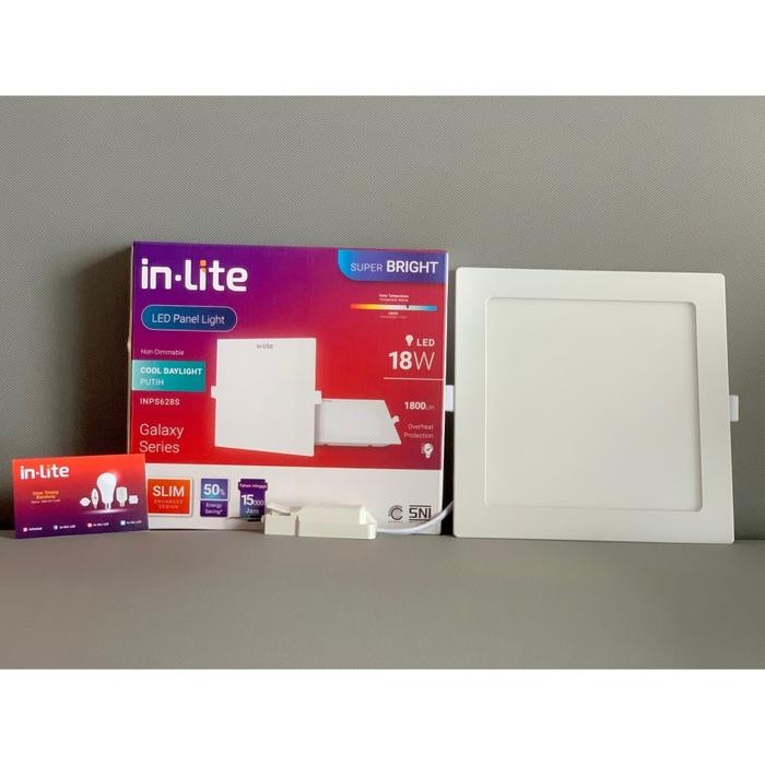 LAMPU PLAFON LED PANEL INLITE 18W 18 WATT KOTAK INBOW -