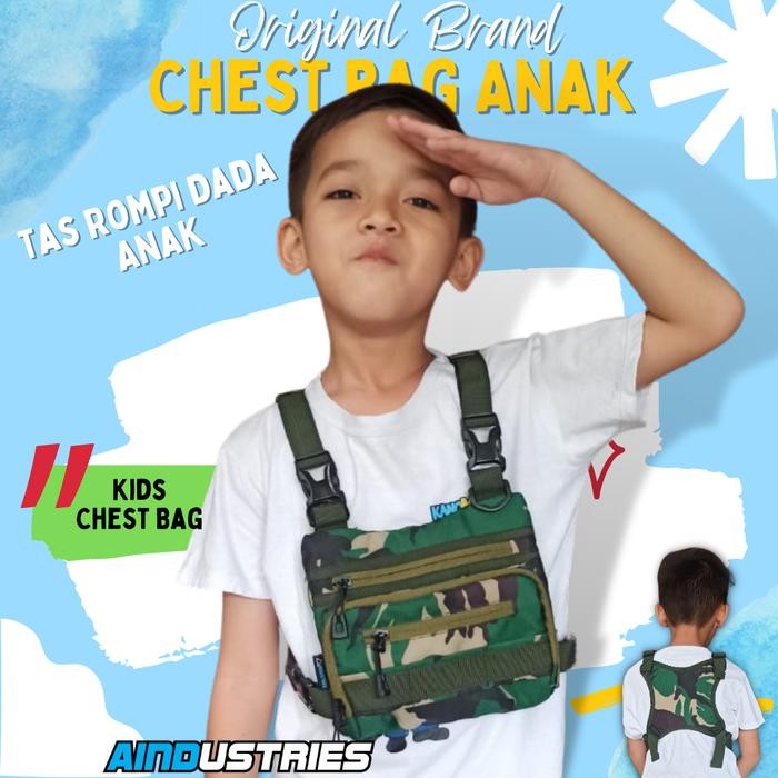 TERMURAH Pelengkap Kostum Profesi Polisi TNI Cilik Tas Dada Tactical Anak Rompi