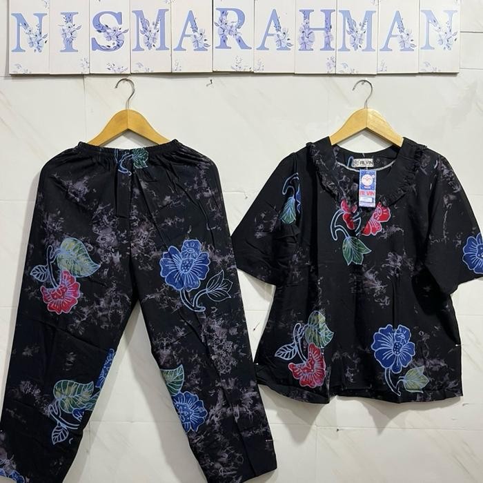 setelan CP batik alvin ABG Tangan 3/4 - celana panjang