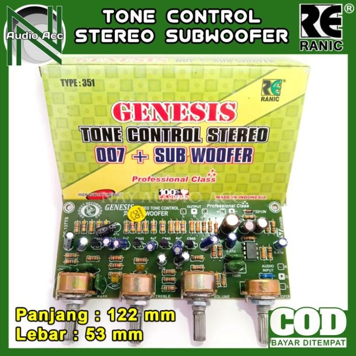 kit tone control stereo plus subwoofer