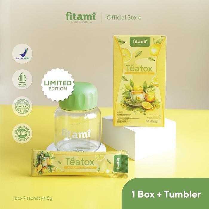 

Fitami Teatox Lemon Fiber Tea - 1 Box 7 Sachet + Tumbler
