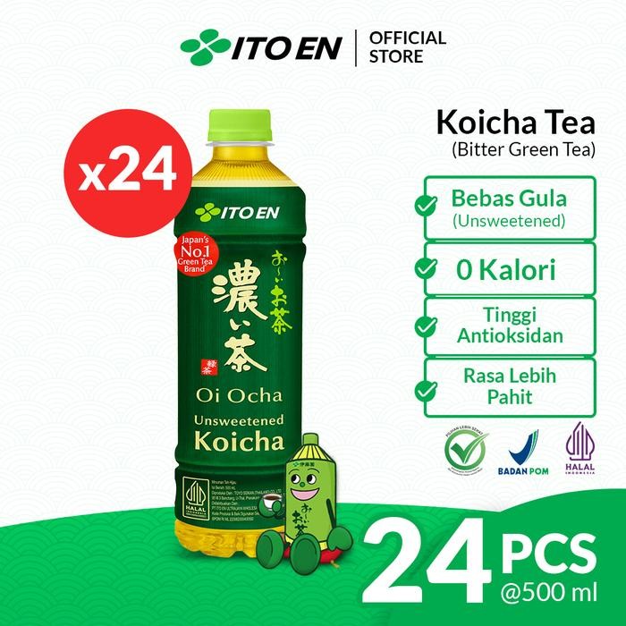 

ITO EN Koicha Green Tea No Sugar 500ml 24 pcs- Teh Hijau Jepang Tanpa Gula Sehat Antioksidan