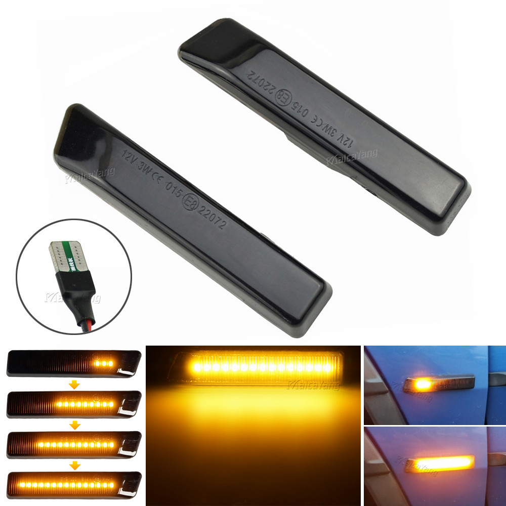 Car Front Wing Smoke Lens Dynamic LED Side Marker Repeater Indicator