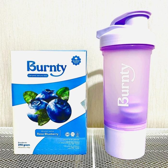 

BURNTY 16 sachet Blueberry Fiber Detox Premium Terlengkap + TUMBLER