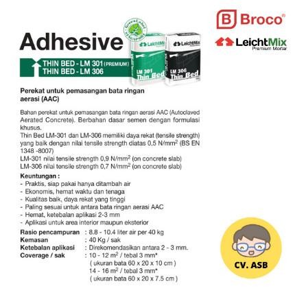 Leichtmix 306 LM 306 Perekat Hebel Mortar Lem bata ringan Semen Instan