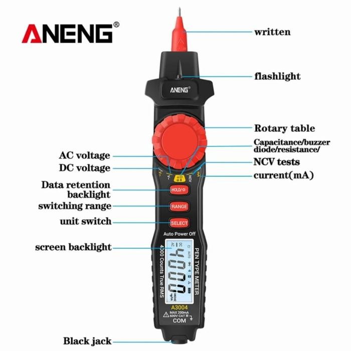 AKURAT TESTER PEN TES LISTRIK MULTI METER VOLT AMP PENGUKUR ARUS LCD
