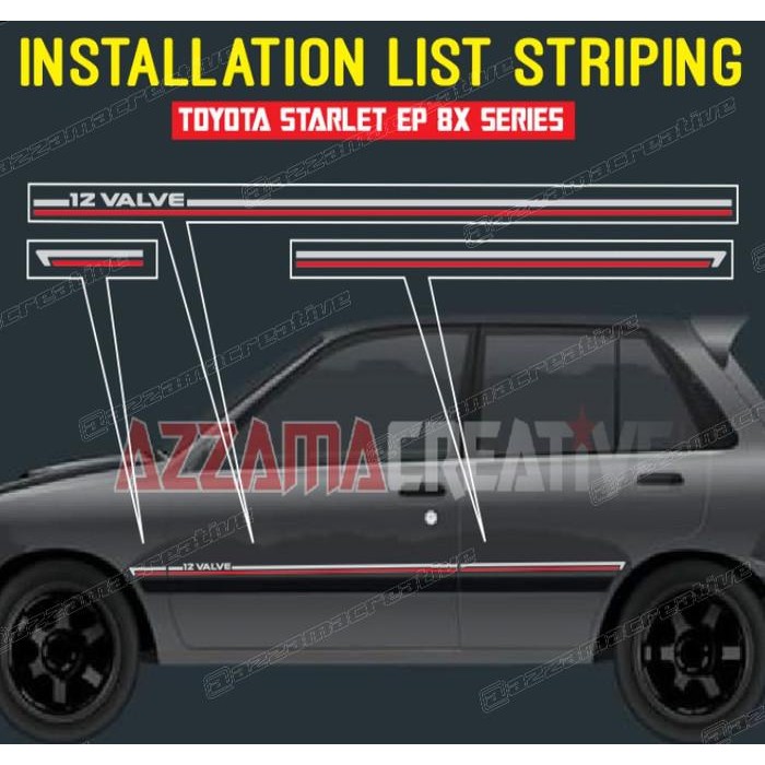 Stiker List Striping Starlet kapsul