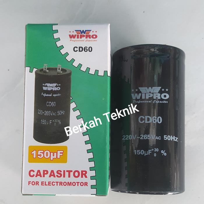 Kapasitor Elektro Motor 150 Mikro Kapasitor Dinamo Wipro CD 60