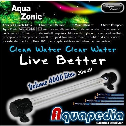 Aqua Zonic UV006 Lampu UV Celup Kolam 20watt Aquazonic Submersible UV