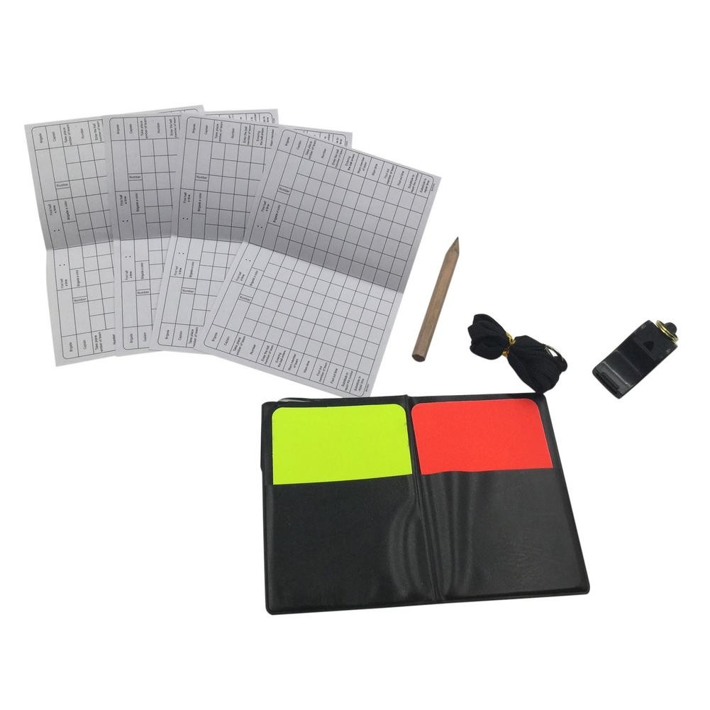 Football Referee Card Set - Yellow Red Cards With Whistle Football