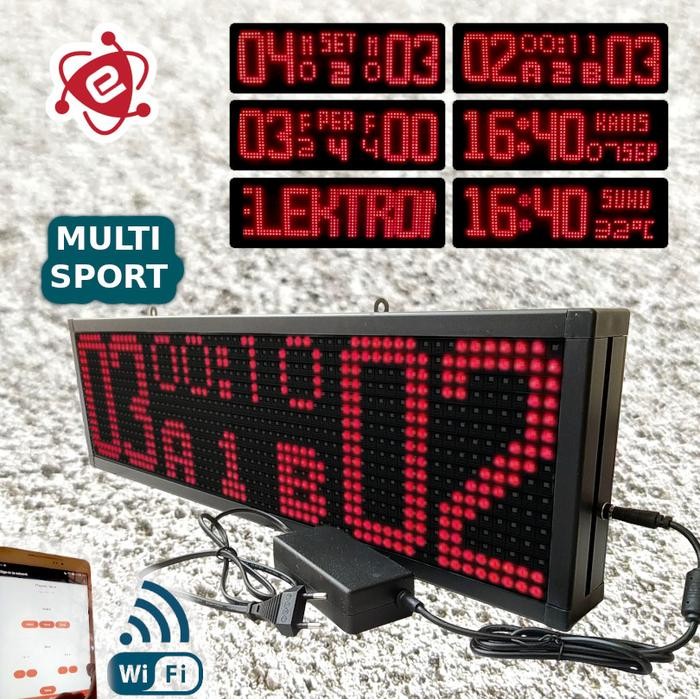 Terlaris Papan Skor Digital Jam Dinding Wifi Scoreboard LED Wireless Multi Sport Olahraga Futsal