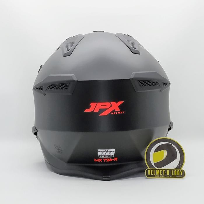 Helm JPX MX726R Crossover Hitam Doff Merah MX 726 R Modular