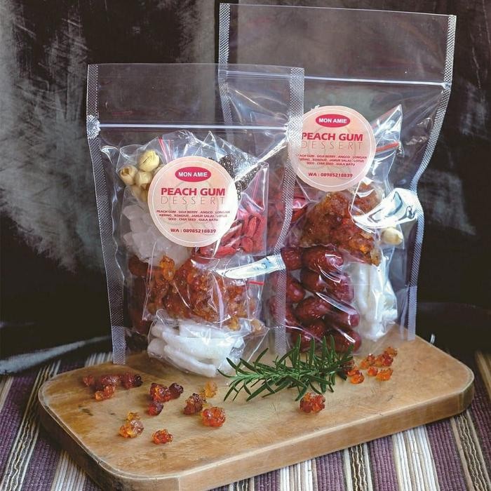 

Paket Komplit Peach Gum Dessert Mon Amie porsi 8 Cup
