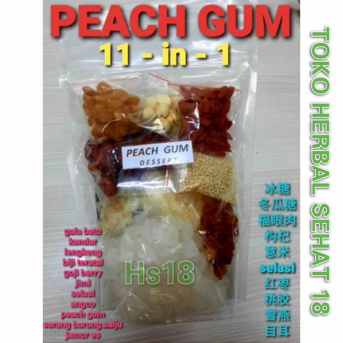

PEACH GUM DESSERT LENGKAP- ISI BANYAK 550 gram- 11 IN 1 - HERBAL