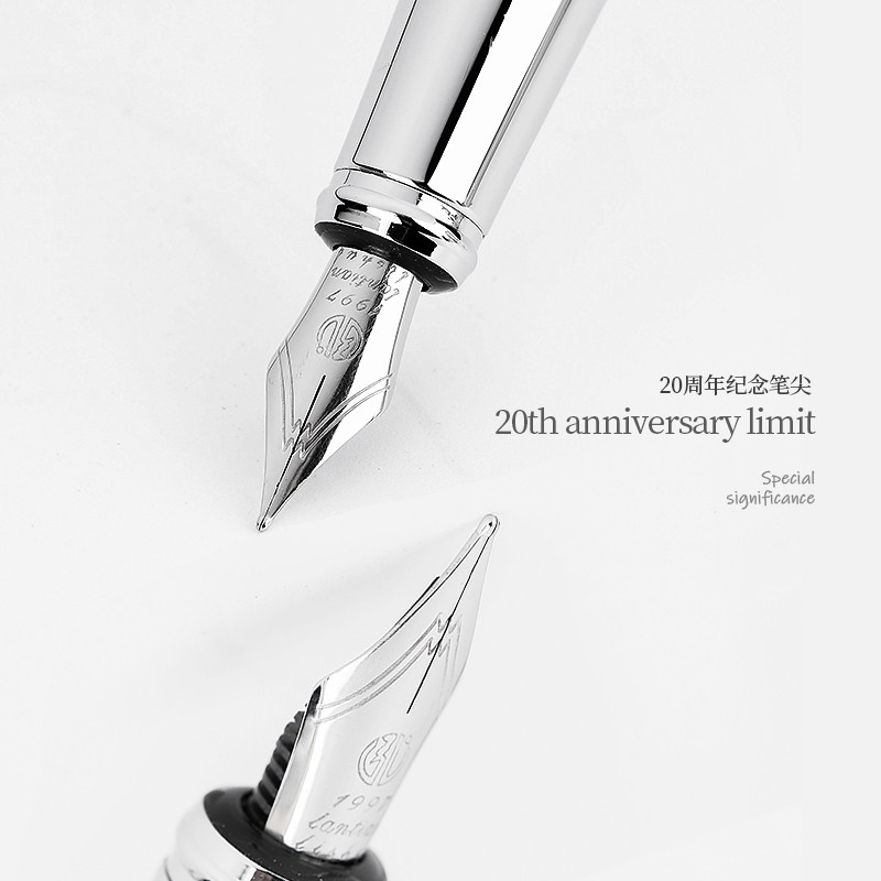 

HongDian Printing Stainless Steel Fountain Pen Fine Nib Retro Silver Student Office Practice Supply