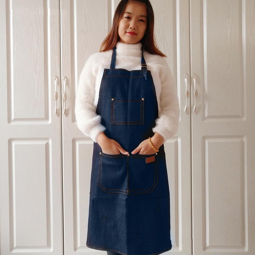 

Adjustable Salon Hair Cutting Hairdresser Barber Denim Haircutting Apron Cloth For Woman Men Kitchen